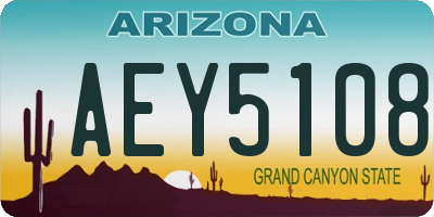 AZ license plate AEY5108