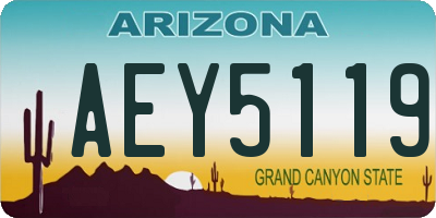 AZ license plate AEY5119