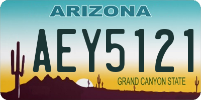 AZ license plate AEY5121