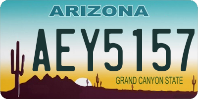 AZ license plate AEY5157