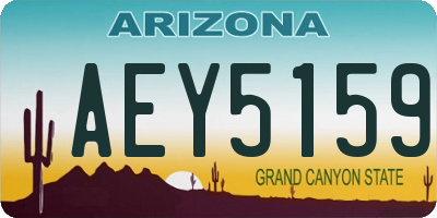 AZ license plate AEY5159