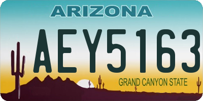 AZ license plate AEY5163