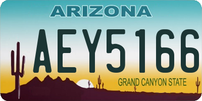 AZ license plate AEY5166