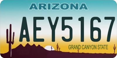 AZ license plate AEY5167
