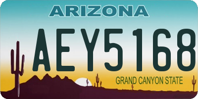 AZ license plate AEY5168