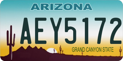 AZ license plate AEY5172