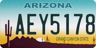 AZ license plate AEY5178