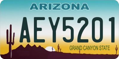 AZ license plate AEY5201