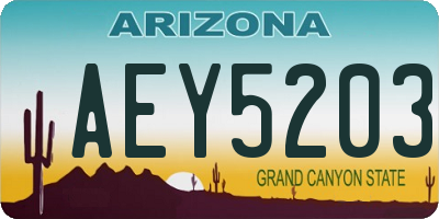 AZ license plate AEY5203