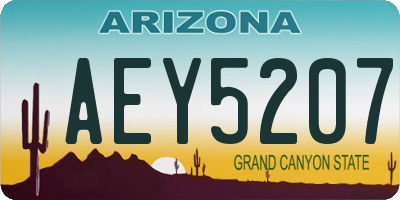 AZ license plate AEY5207