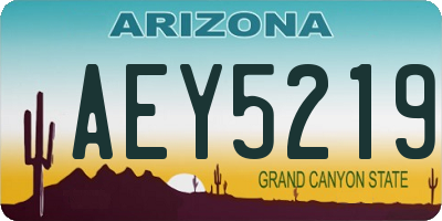 AZ license plate AEY5219