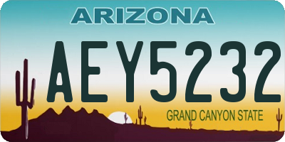 AZ license plate AEY5232
