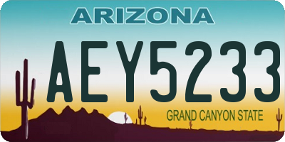 AZ license plate AEY5233