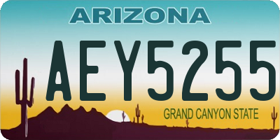 AZ license plate AEY5255