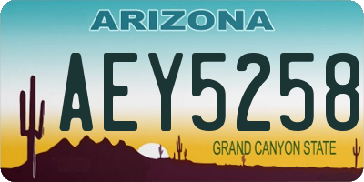 AZ license plate AEY5258