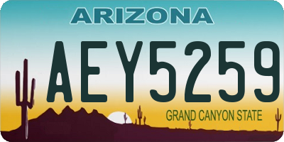 AZ license plate AEY5259