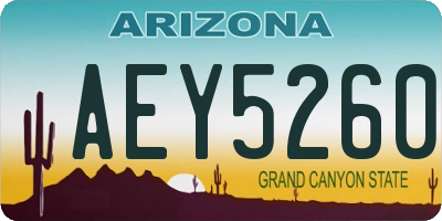 AZ license plate AEY5260