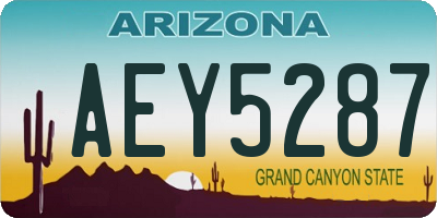 AZ license plate AEY5287