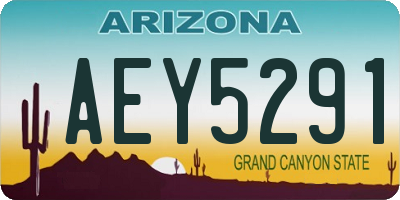 AZ license plate AEY5291