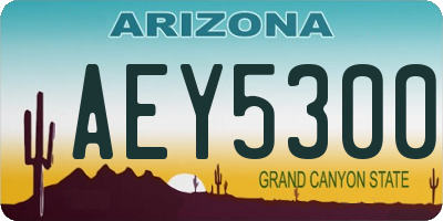 AZ license plate AEY5300