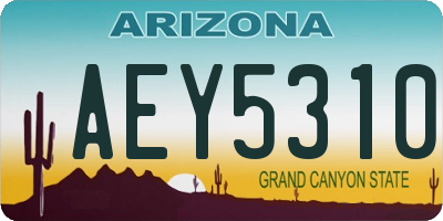 AZ license plate AEY5310