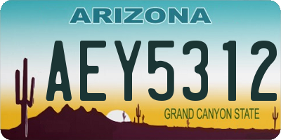 AZ license plate AEY5312
