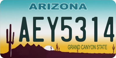 AZ license plate AEY5314