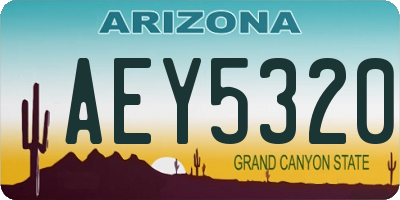 AZ license plate AEY5320