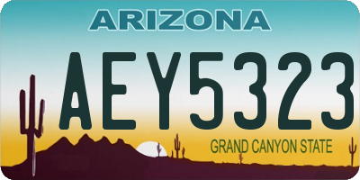 AZ license plate AEY5323