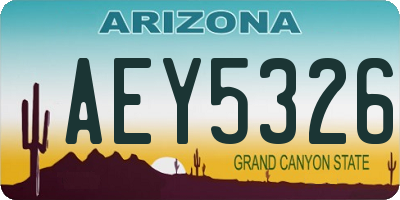 AZ license plate AEY5326