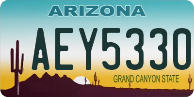 AZ license plate AEY5330