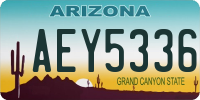 AZ license plate AEY5336