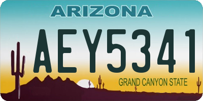 AZ license plate AEY5341