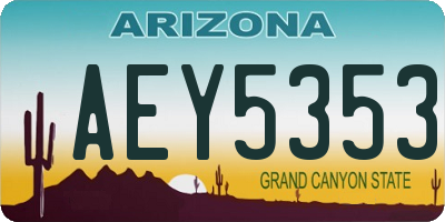AZ license plate AEY5353