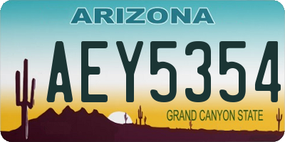 AZ license plate AEY5354