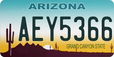 AZ license plate AEY5366