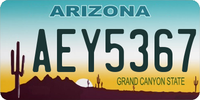 AZ license plate AEY5367