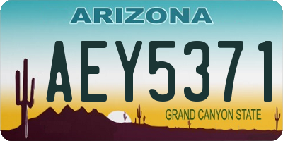 AZ license plate AEY5371
