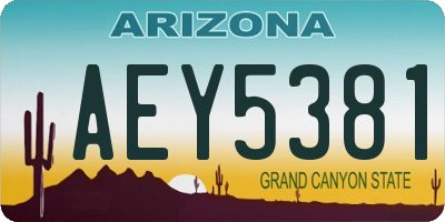 AZ license plate AEY5381