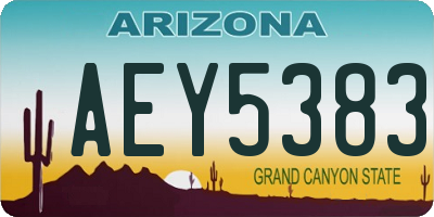 AZ license plate AEY5383