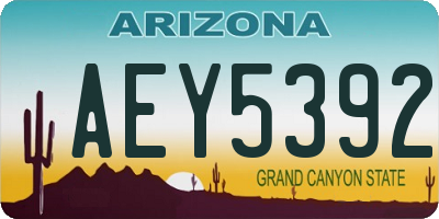 AZ license plate AEY5392