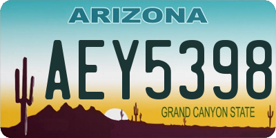 AZ license plate AEY5398