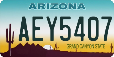 AZ license plate AEY5407