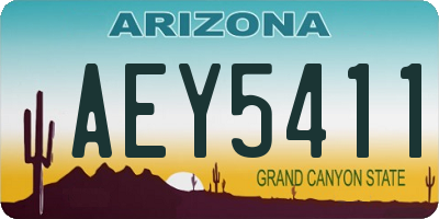 AZ license plate AEY5411
