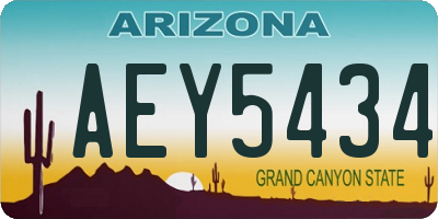 AZ license plate AEY5434