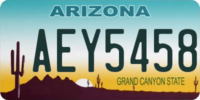 AZ license plate AEY5458