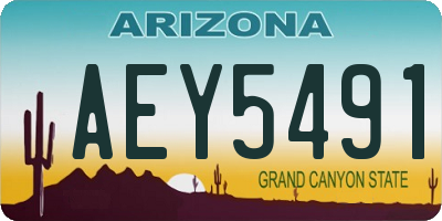 AZ license plate AEY5491