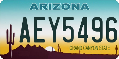 AZ license plate AEY5496