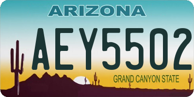 AZ license plate AEY5502
