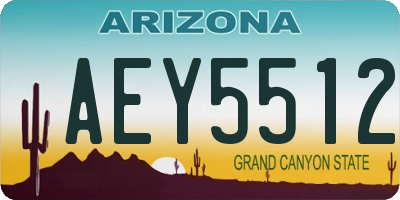 AZ license plate AEY5512
